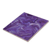 Stijlvolle Funky Groovy Paarse Curves Marble 5-6 Tegeltje (Zijkant)