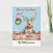 Stijlvolle Funky Quirky Waterverf Rendier Kaart (Voorkant)