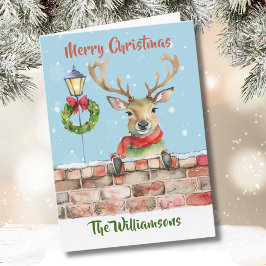 Stijlvolle Funky Quirky Waterverf Rendier Kaart