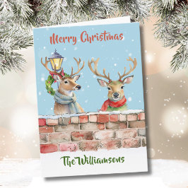 Stijlvolle Funky Quirky Waterverf Rendier Kaart