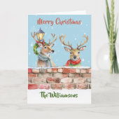 Stijlvolle Funky Quirky Waterverf Rendier Kaart (Voorkant)