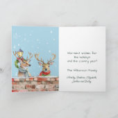 Stijlvolle Funky Quirky Waterverf Rendier Kaart (Binnen)