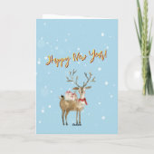 Stijlvolle Funky Quirky Waterverf rendierboom Kaart (Achterkant)