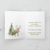 Stijlvolle Funky Quirky Waterverf rendierboom Kaart (Binnen)