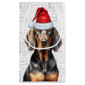 Stijlvolle Funny Tan en Black Coonho Kerstmis Klein Cadeauzakje (Achterkant)