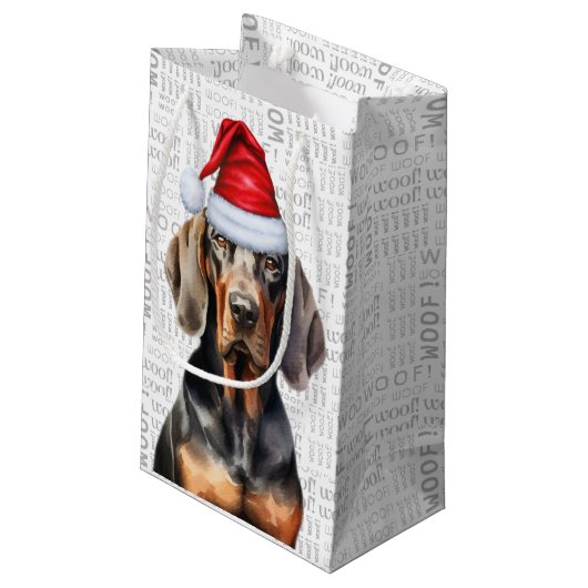 Stijlvolle Funny Tan en Black Coonho Kerstmis Klein Cadeauzakje (Achterkant Gekanteld)