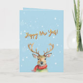 Stijlvolle Funny Waterverf Rendier Kerstboom Kaart (Achterkant)
