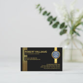 Stijlvolle Futuristische Gold Lines CEO Oprichter Visitekaartje (Staand voorkant)