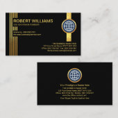 Stijlvolle Futuristische Gold Lines CEO Oprichter Visitekaartje (Voorkant / Achterkant)