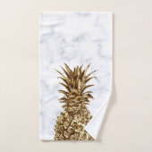 Stijlvolle  gaffel en witte marmer anananas bad handdoek (Handdoek)