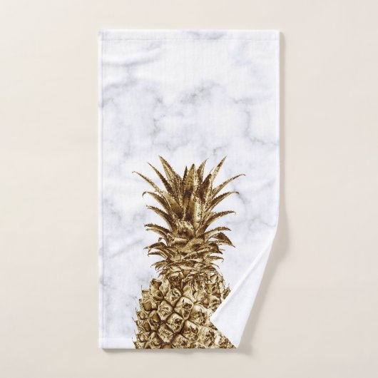 Stijlvolle  gaffel en witte marmer anananas bad handdoek (Handdoek)