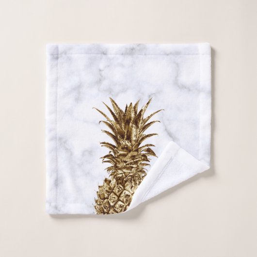 Stijlvolle gaffel en witte marmer anananas bad handdoek (Wasdoekje)