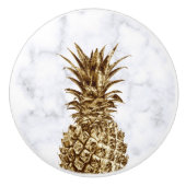 Stijlvolle  gaffel en witte marmer anananas keramische knop (Voorkant)