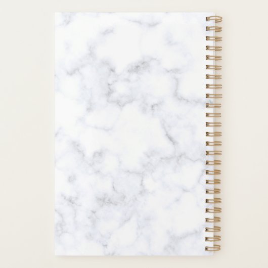 Stijlvolle gaffel en witte marmer anananas planner (Achterkant)