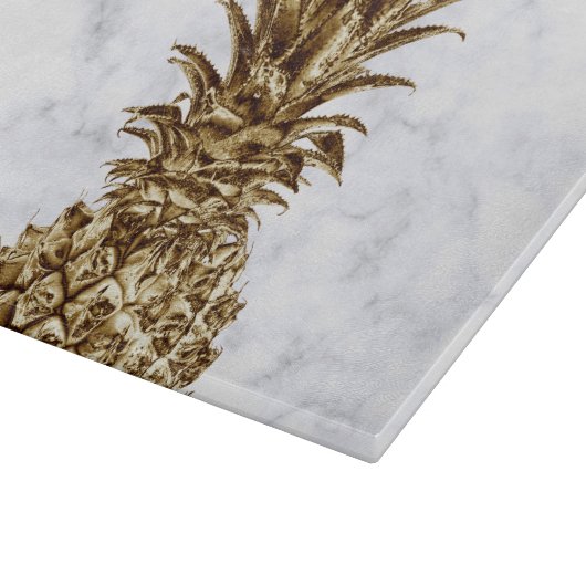 Stijlvolle  gaffel en witte marmer anananas snijplank (Hoek)