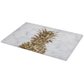 Stijlvolle gaffel en witte marmer anananas snijplank (Hoek)