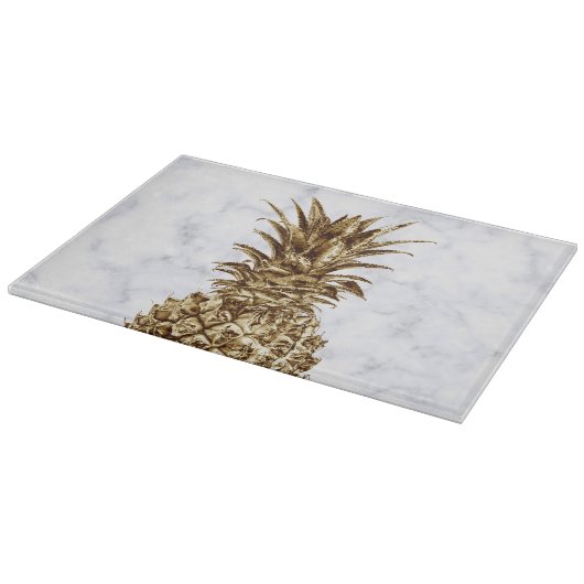 Stijlvolle  gaffel en witte marmer anananas snijplank (Hoek)