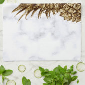 Stijlvolle gaffel en witte marmer anananas theedoek (Gevouwen)