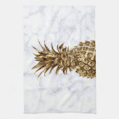 Stijlvolle gaffel en witte marmer anananas theedoek (Verticaal)