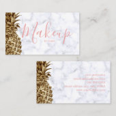 Stijlvolle  gaffel en witte marmer anananas visitekaartje (Voorkant / Achterkant)