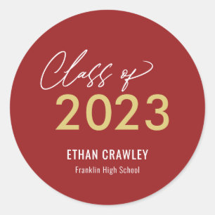 Stijlvolle galerij Bewerkbare kleuren Afstuderen s Ronde Sticker
