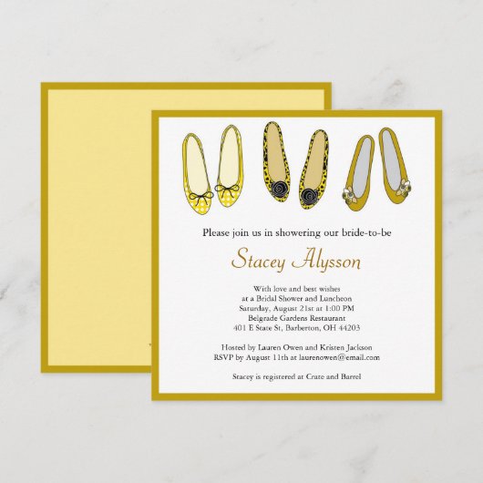 Stijlvolle geballetschetsen Bridal Shower-uitnodig Kaart (Voorkant / Achterkant)