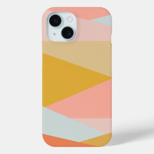 Stijlvolle geblazen geometrische kleurenblokvormen iPhone 15 case
