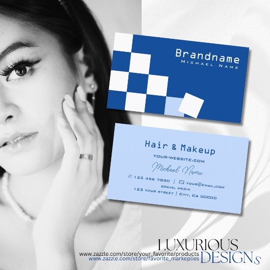 Stijlvolle Gecontroleerde Blauwe en Witte Professi Visitekaartje