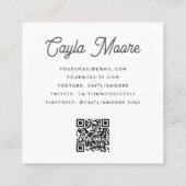 Stijlvolle, gecontroleerde sociale media of Afstud Vierkante Visitekaartje (Achterkant)