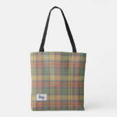 Stijlvolle gedempte lente kleur mix geruite schoud tote bag (Achterkant)