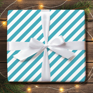 Stijlvolle gedurfde gestreepte diagonaal Blauwgroe Cadeaupapier