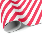 Stijlvolle gedurfde gestreepte diagonaal rood wit cadeaupapier (Rol Hoek)