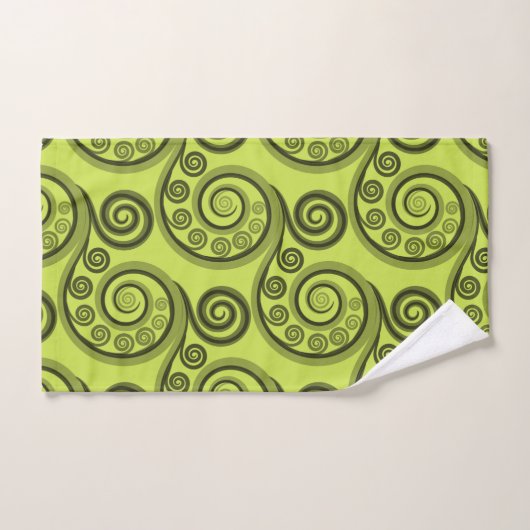 Stijlvolle, geel-groene Koru-handdoekset Bad Handdoek (Handdoek)