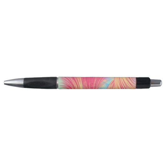 Stijlvolle geel roze Abstract Veren Pen (Voorkant)
