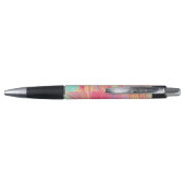 Stijlvolle geel roze Abstract Veren Pen (Achterkant)