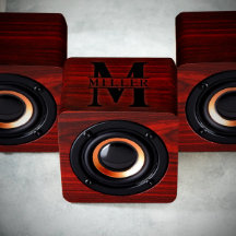 Stijlvolle geëtste Cherrywood Bluetooth-luidspreke