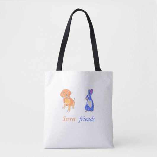Stijlvolle, geïllustreerde hond- en konijnenCanvas Tote Bag (Voorkant)