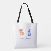 Stijlvolle, geïllustreerde hond- en konijnenCanvas Tote Bag (Achterkant)