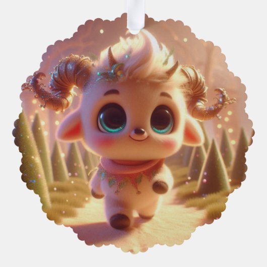 Stijlvolle geit ornament kaart (Achterkant)