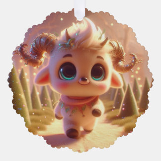 Stijlvolle geit ornament kaart