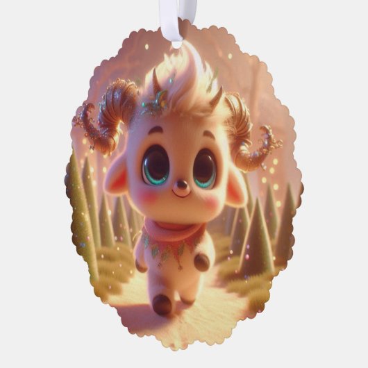 Stijlvolle geit ornament kaart (Links)