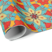 Stijlvolle gekleurde mozaïek - Folk Art Flowers Bl Cadeaupapier (Rol Hoek)