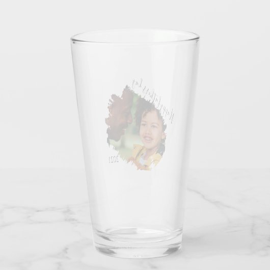 Stijlvolle gekraste effectfoto | Gepersonaliseerd  Glas (Achterkant)