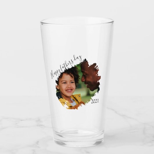 Stijlvolle gekraste effectfoto | Gepersonaliseerd  Glas (Voorkant)
