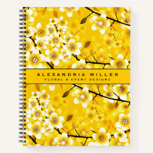 Stijlvolle gele bloemen notitieboek