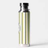 Stijlvolle gele en grijze gestreepte monogram waterfles (Links)
