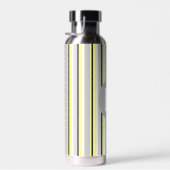 Stijlvolle gele en grijze gestreepte monogram waterfles (Rechts)