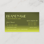 Stijlvolle Gele Gradiënt Mirror Lettertype Profess Visitekaartje (Achterkant)