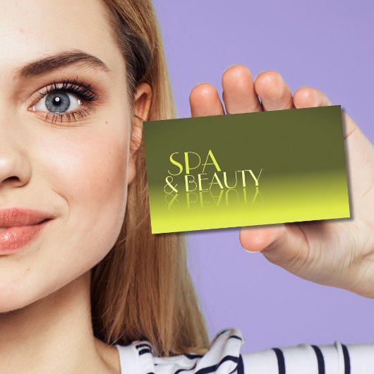 Stijlvolle Gele Gradiënt Mirror Lettertype Profess Visitekaartje