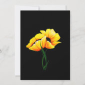 Stijlvolle gele klaprozen bruids douche uitnodigin kaart (Achterkant)